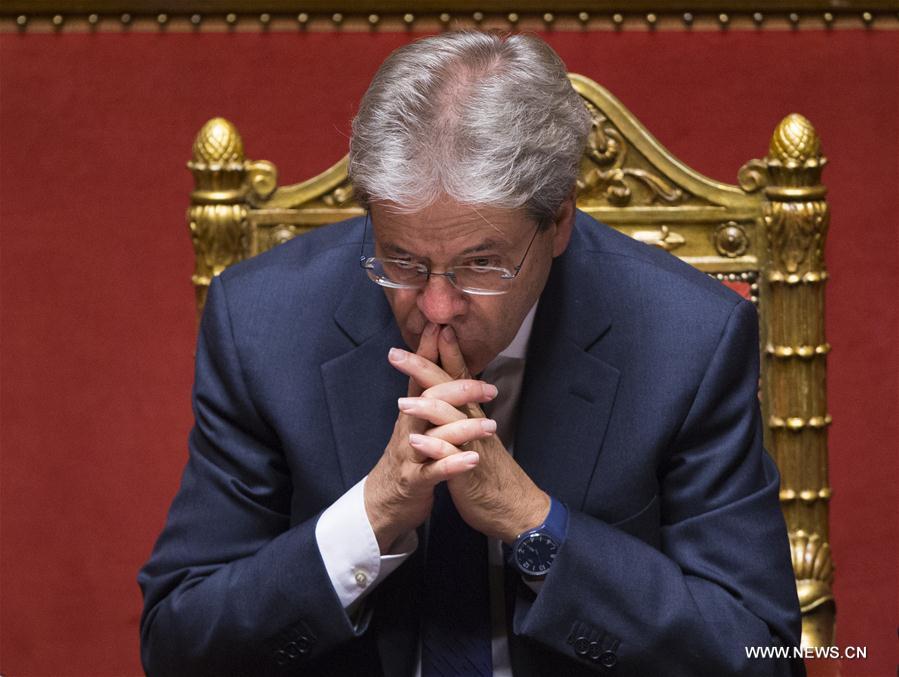 ITALY-ROME-SENATE-GENTILONI-CONFIDENCE VOTE-WINNING