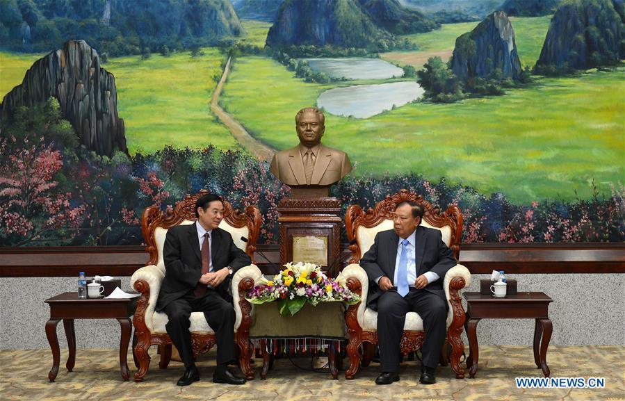 LAOS-VIENTIANE-PRESIDENT-CHINA-LIU QIBAO-MEETING