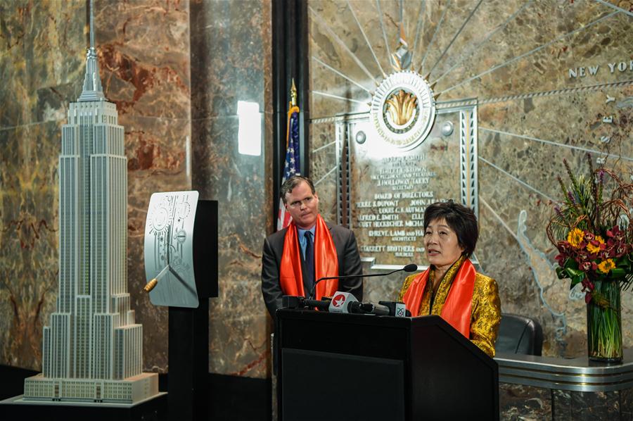 U.S.-NEW YORK-EMPIRE STATE BUILDING-CEREMONIAL LIGHTING CEREMONY-CHINESE LUNAR NEW YEAR