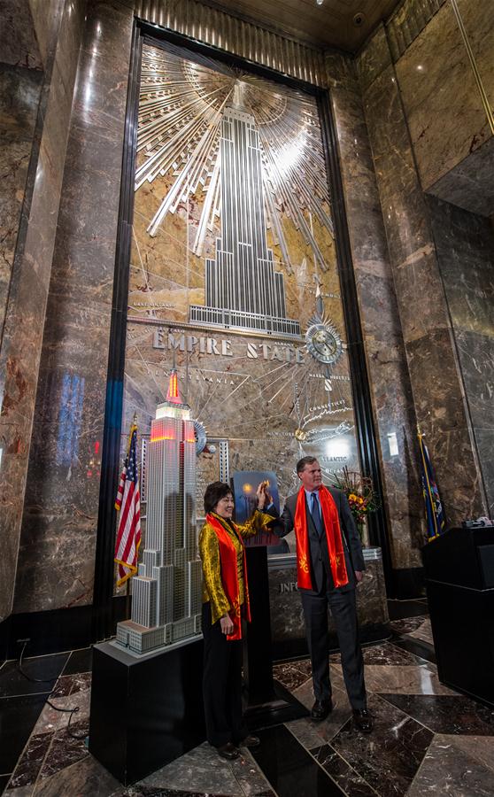 U.S.-NEW YORK-EMPIRE STATE BUILDING-CEREMONIAL LIGHTING CEREMONY-CHINESE LUNAR NEW YEAR