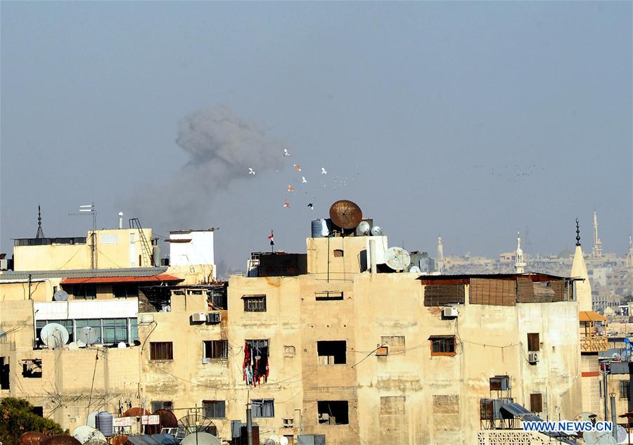 SYRIA-DAMASCUS-AIRSTRIKES-REBEL AREAS