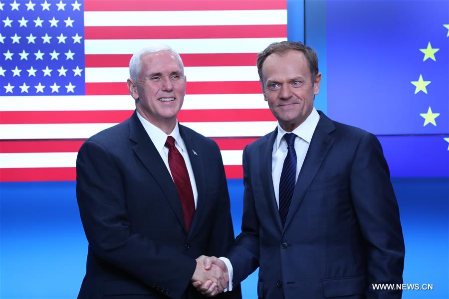 BELGIUM-EU-U.S.-VICE PRESIDENT-PENCE-VISIT