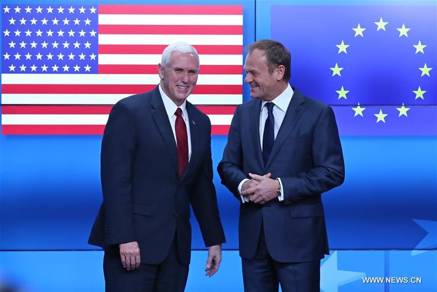 BELGIUM-EU-U.S.-VICE PRESIDENT-PENCE-VISIT