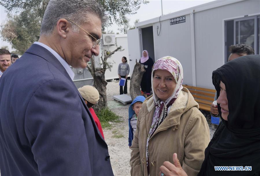 GREECE-LESVOS-REFUGEE CAMP-EU OFFICIALS-VISIT