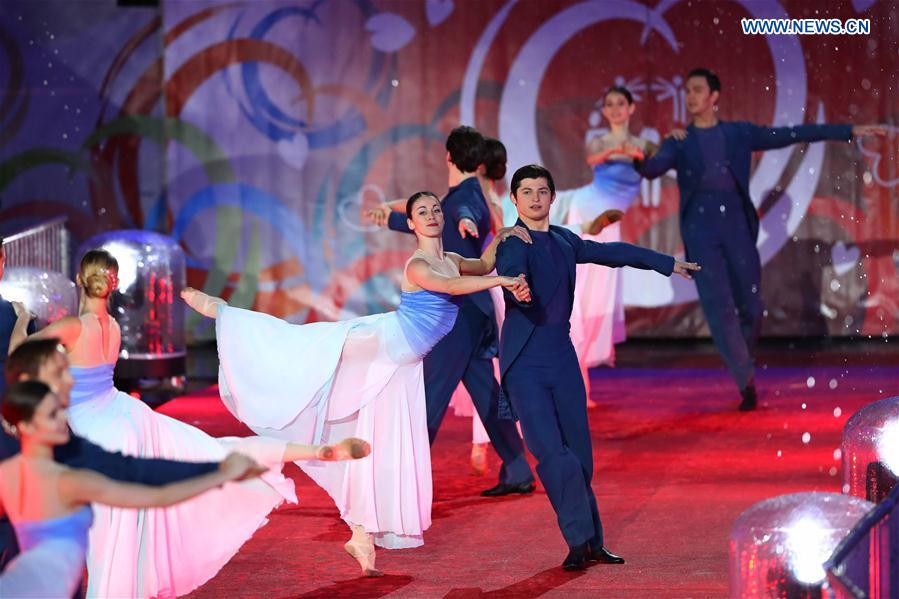 Photo taken on March 18, 2017 shows the performance during the opening ceremony of the 2017 Special Olympics World Winter Games in Schladming, Austria.