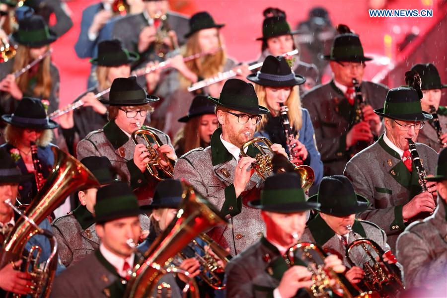 Photo taken on March 18, 2017 shows the performance during the opening ceremony of the 2017 Special Olympics World Winter Games in Schladming, Austria.