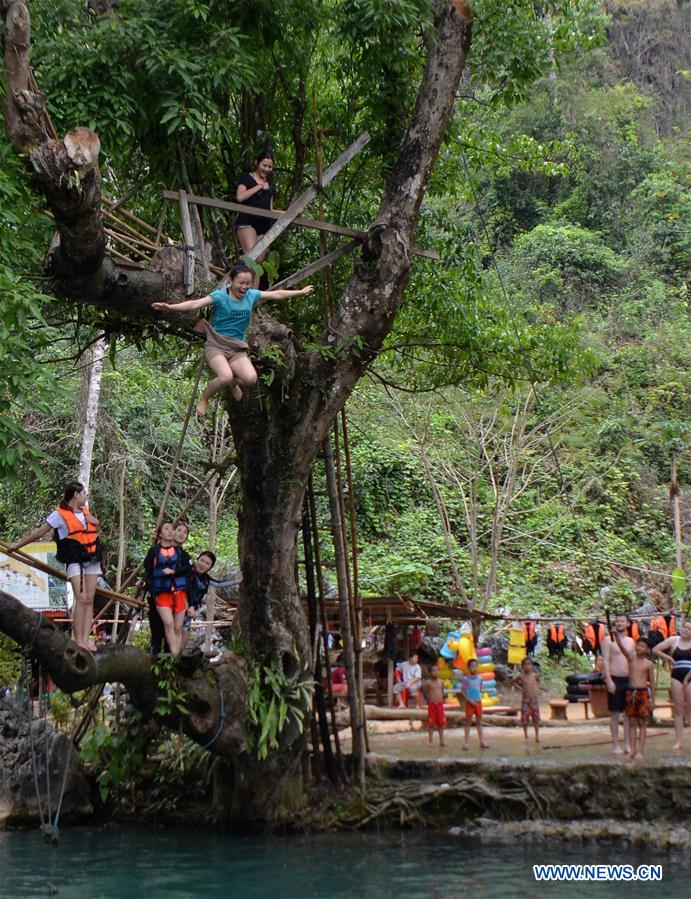 LAOS-VANG VIENG-TOURISM