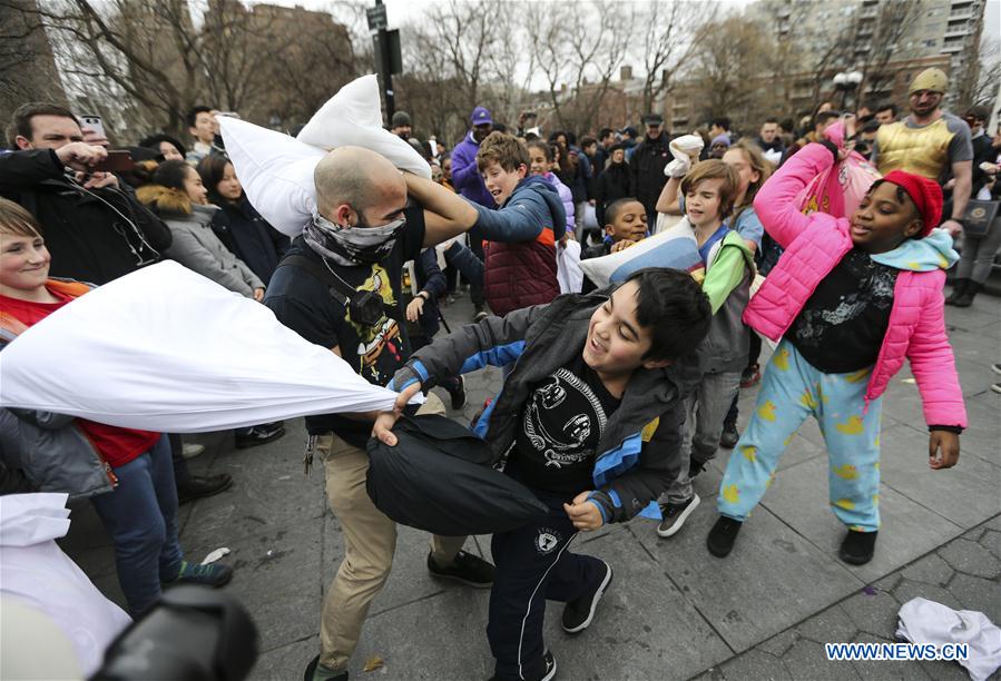 U.S.-NEW YORK-PILLOW FIGHT