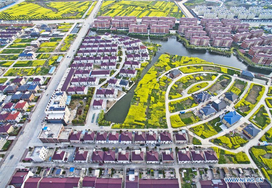 Aerial photo taken on April 3, 2017 shows spring scenery of the countryside in Xinba Town of Yangzhong City, east China's Jiangsu Province. (Xinhua/Chen Gang) Aerial photo taken on April 3, 2017 shows spring scenery of the countryside in Xinba Town of Yangzhong City, east China's Jiangsu Province. (Xinhua/Chen Gang)