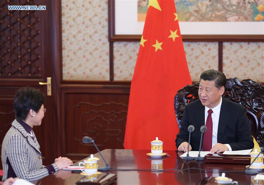 CHINA-BEIJING-XI JINPING-INCOMING HKSAR CHIEF EXECUTIVE-MEETING (CN)
