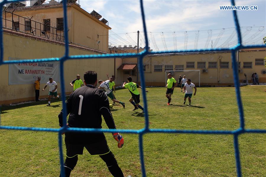 (SP)GREECE-ATHENS-PRISON-FOOTBALL