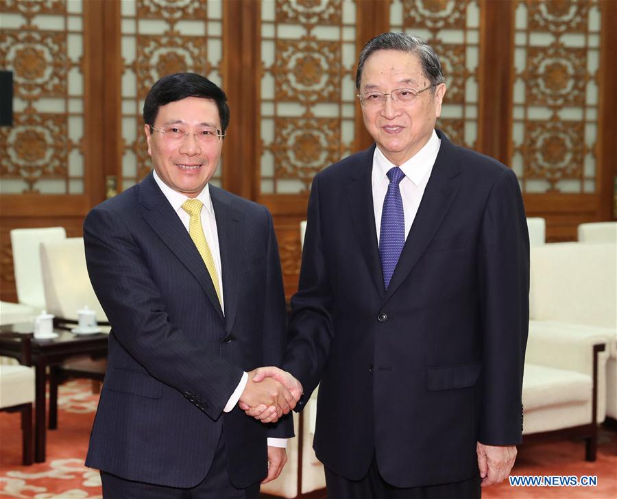 CHINA-VIETNAM-YU ZHENGSHENG-PHAM BINH MINH-MEETING (CN)