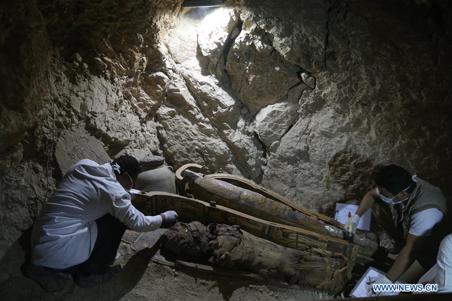 Egypt Announces Unearthing Of Funerary Collection Of New Kingdom Tomb Xinhua English News Cn