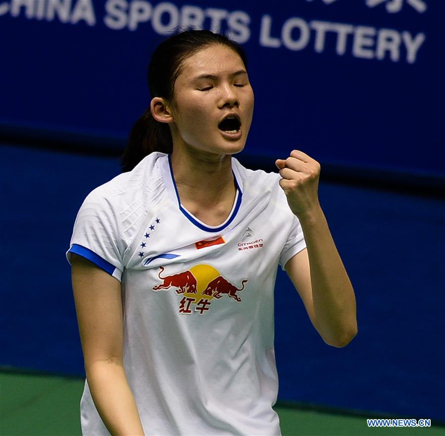 China's Han Yue wins at China Masters Badminton Tournament in Changzhou