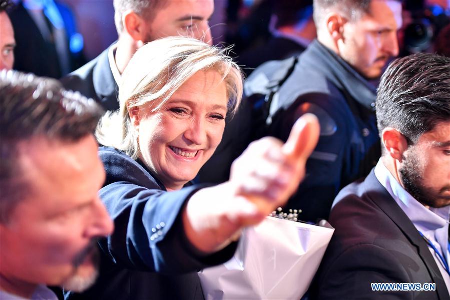 FRANCE-HENIN-BEAUMONT-PRESIDENTIAL ELECTION-FIRST ROUND-LE PEN-CELEBRATION