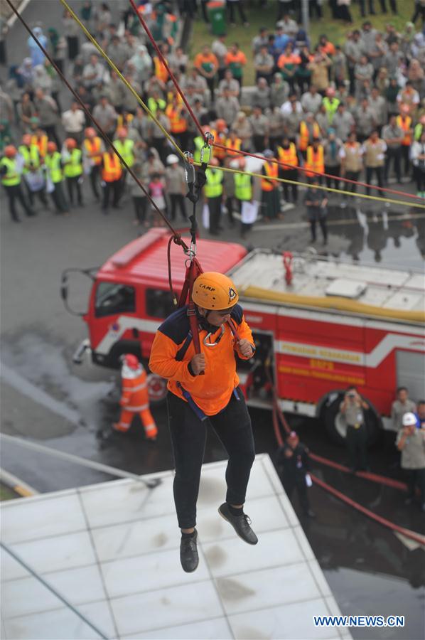 INDONESIA-JAKARTA-NATIONAL DISASTER PREPAREDNESS DAY-DRILL