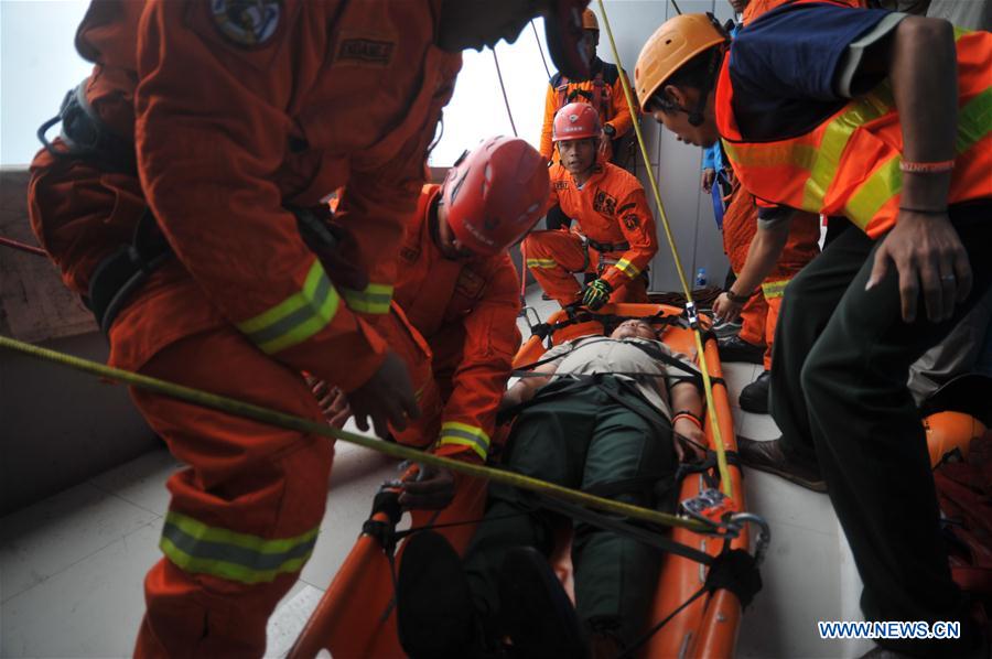 INDONESIA-JAKARTA-NATIONAL DISASTER PREPAREDNESS DAY-DRILL