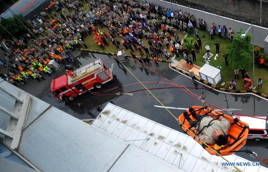 INDONESIA-JAKARTA-NATIONAL DISASTER PREPAREDNESS DAY-DRILL