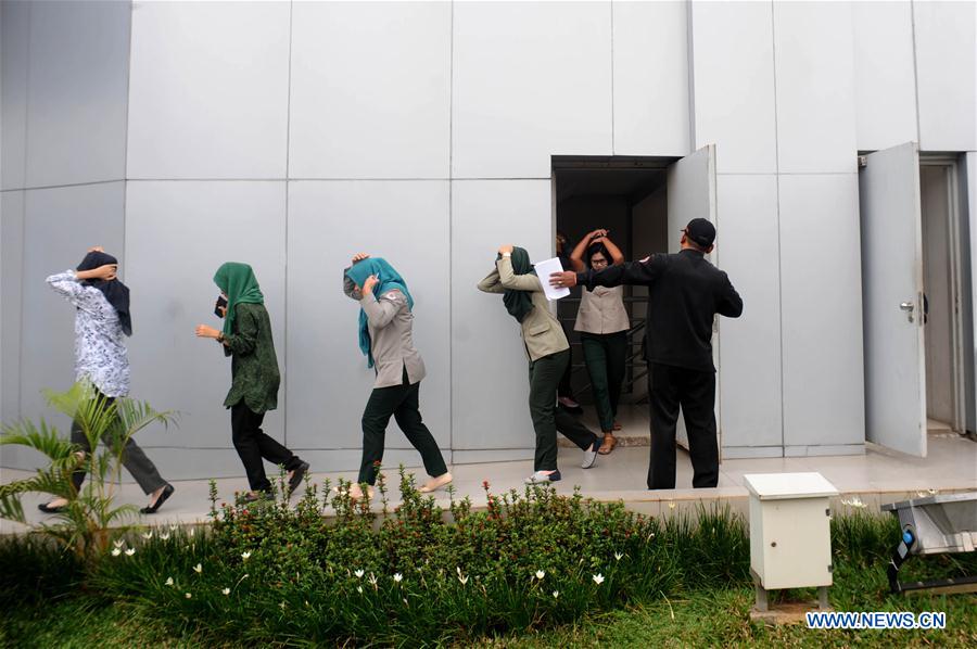 INDONESIA-JAKARTA-NATIONAL DISASTER PREPAREDNESS DAY-DRILL