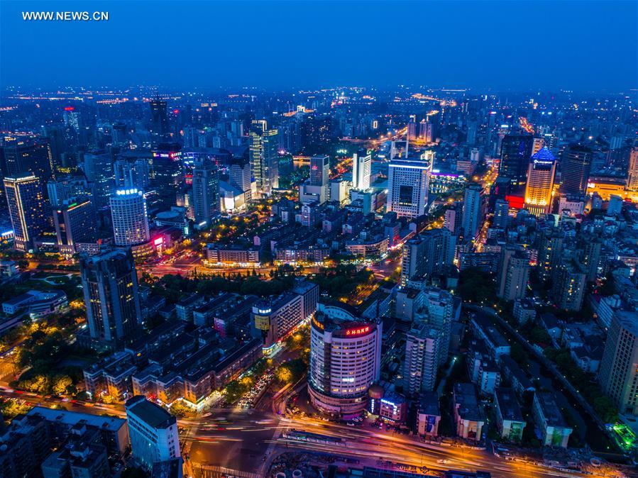 CHINA-HANGZHOU-AERIAL VIEWS-NIGHT (CN)