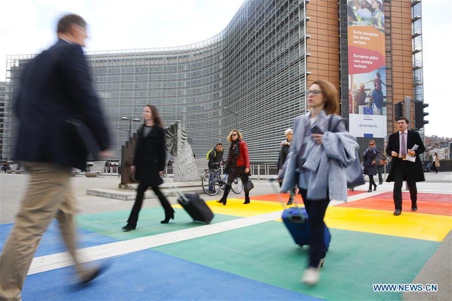 BELGIUM-BRUSSELS-RAINBOW FLAG-CROSSING