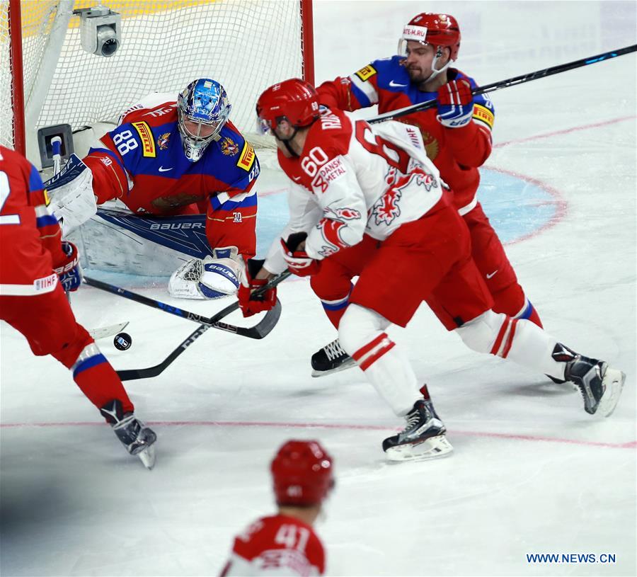 (SP)GERMANY-COLOGNE-ICE HOCKEY-IIHF-WORLD CHAMPIONSHIP-PRELIMINARY ROUND-RUSSIA VS DENMARK
