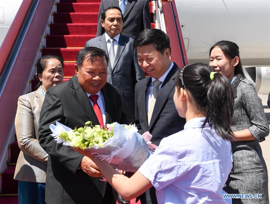 (BRF)CHINA-BEIJING-BELT AND ROAD FORUM-LAO PRESIDENT-ARRIVAL (CN)