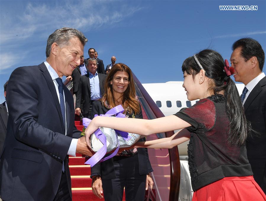 (BRF)CHINA-BELT AND ROAD FORUM-ARGENTINEAN PRESIDENT-ARRIVAL (CN)