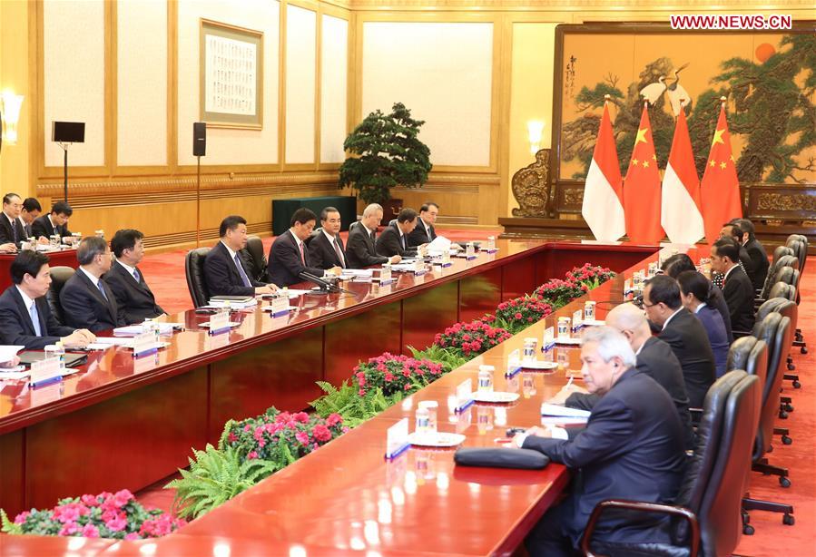 (BRF)CHINA-BEIJING-XI JINPING-INDONESIAN PRESIDENT-MEETING(CN)