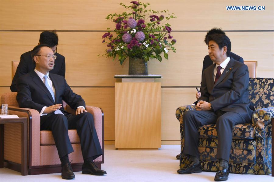 JAPAN-CHINA-SHINZO ABE-YANG JIECHI-MEETING