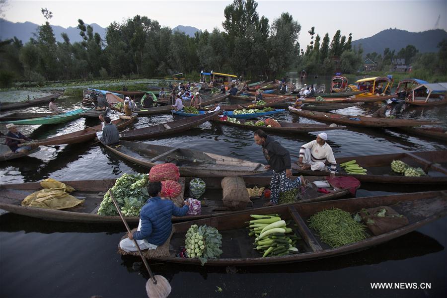 INDIA-KASHMIR-SRINAGAR-FLOATING VEGETABLE MARKET