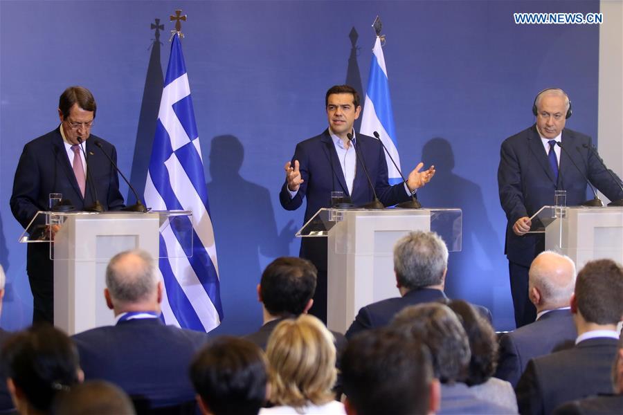 GREECE-THESSALONIKI-CYPRUS-ISRAEL-ENERGY-COOPERATION