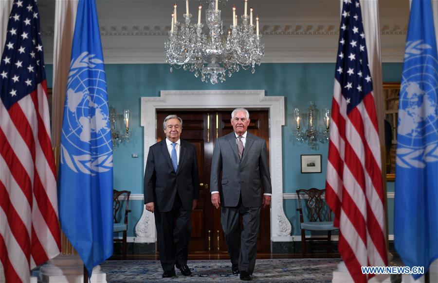 U.S.-WASHINGTON D.C.-TILLERSON-UN-GUTERRES-MEETING