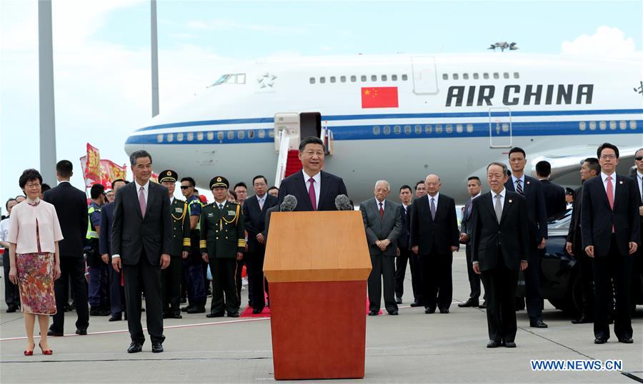 CHINA-HONG KONG-XI JINPING-ARRIVAL (CN)