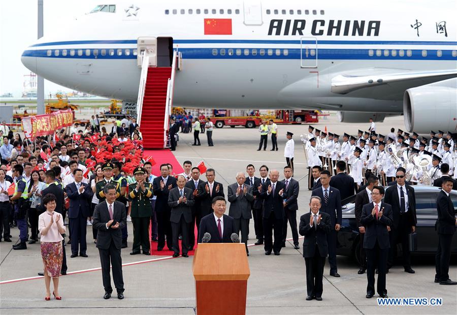 CHINA-HONG KONG-XI JINPING-ARRIVAL (CN)