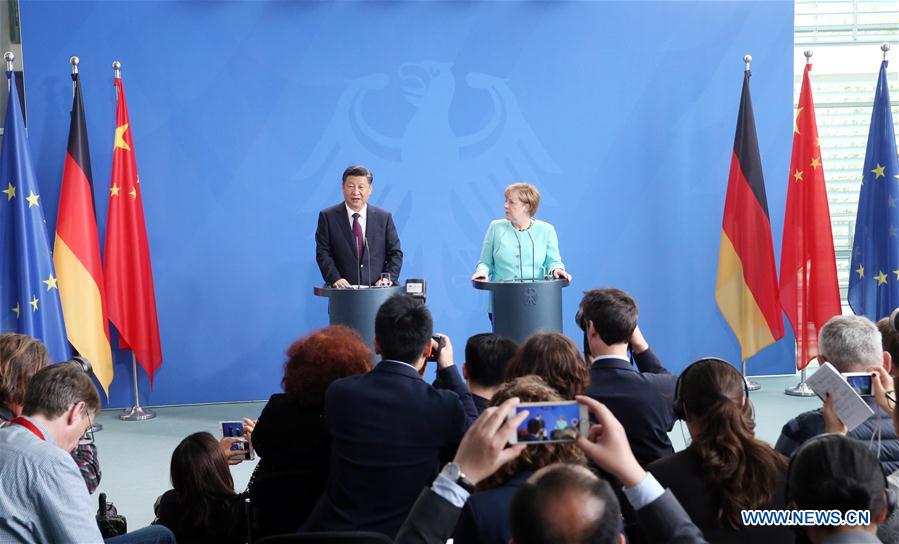 GERMANY-CHINA-XI JINPING-MERKEL-TALKS