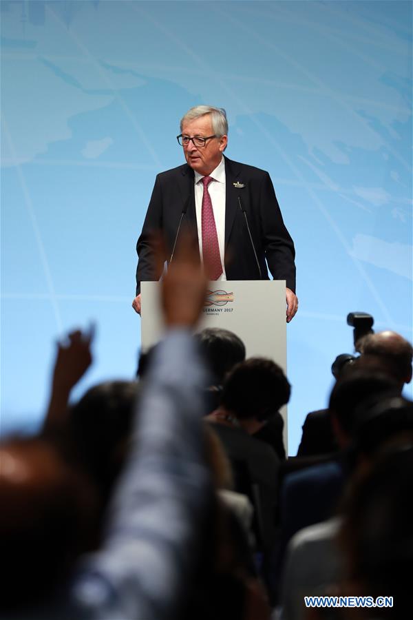 GERMANY-HAMBURG-G20 SUMMIT-JUNCKER-TUSK