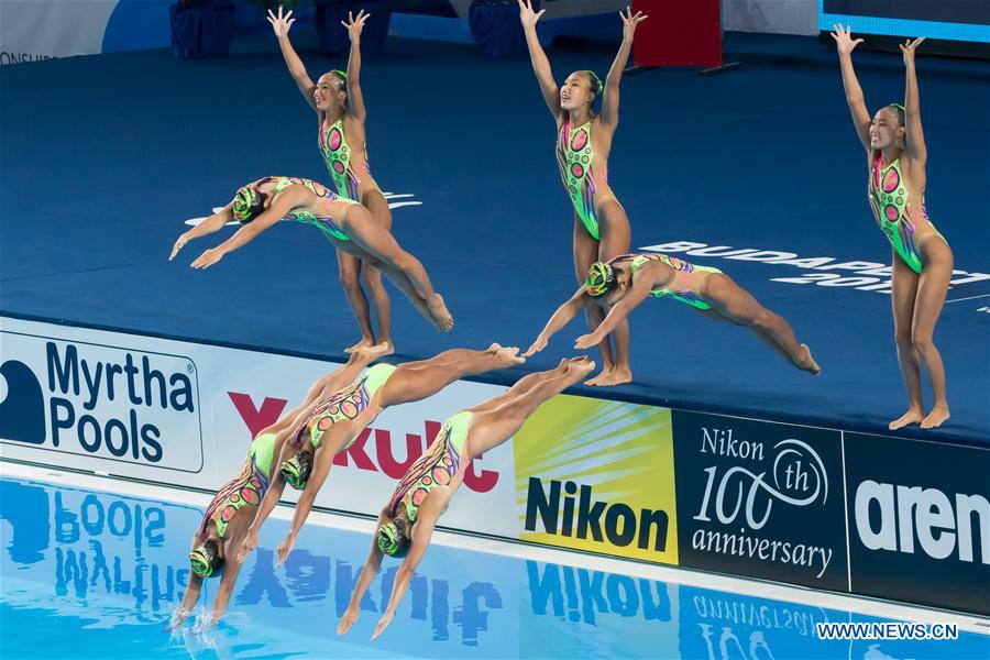 (SP)HUNGARY-BUDAPEST-FINA WORLD CHAMPIONSHIPS-SYNCHRO-WOMEN TEAM TECHNICAL PRELIMINARY