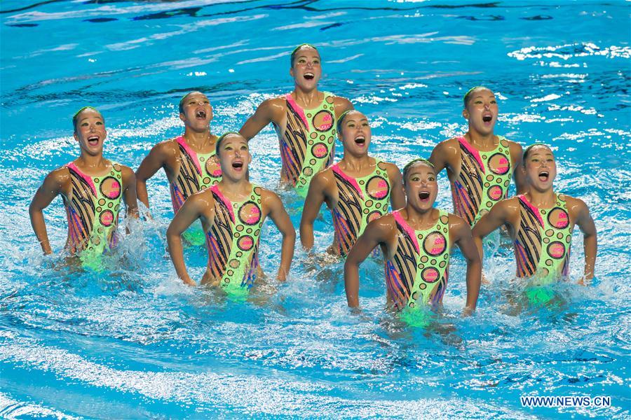 (SP)HUNGARY-BUDAPEST-FINA WORLD CHAMPIONSHIPS-SYNCHRO-WOMEN TEAM TECHNICAL PRELIMINARY