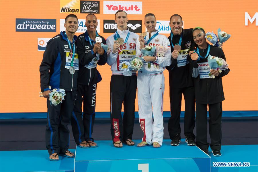(SP)HUNGARY-BUDAPEST-SYNCHRO-FINA WORLD CHAMPIONSHIPS-MIXED DUET FREE FINAL