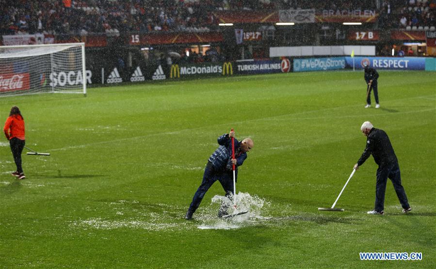 (SP)NETHERLANDS-UEFA-WOMEN'S EURO-2017-QUARTER FINAL-GERMANY-DENMARK-RAIN-POSTPONED
