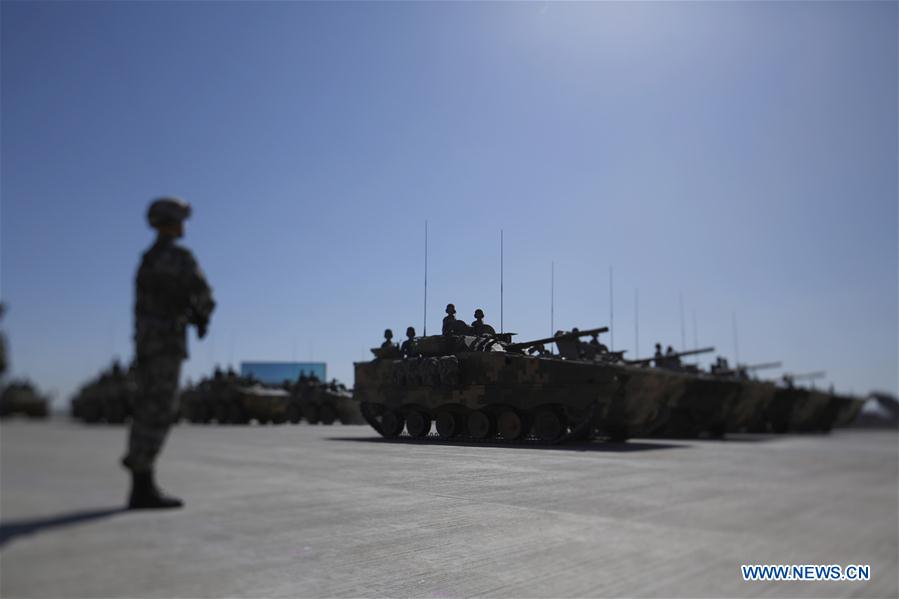 (PLA 90)CHINA-INNER MONGOLIA-ZHURIHE-MILITARY PARADE (CN)