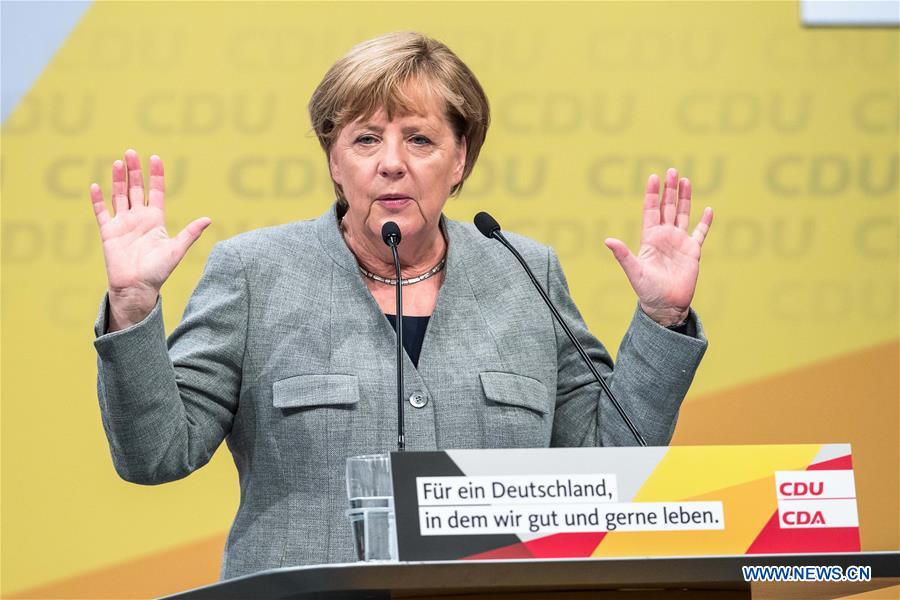 GERMANY-DORTMUND-MERKEL-ELECTION RALLY