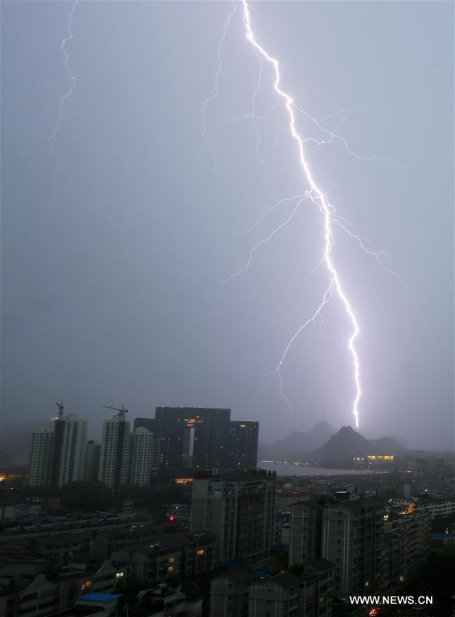 Lightning flashes across sky in SW China Xinhua English.news.cn