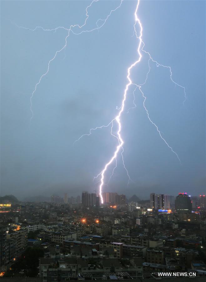 Lightning flashes across sky in SW China Xinhua English.news.cn