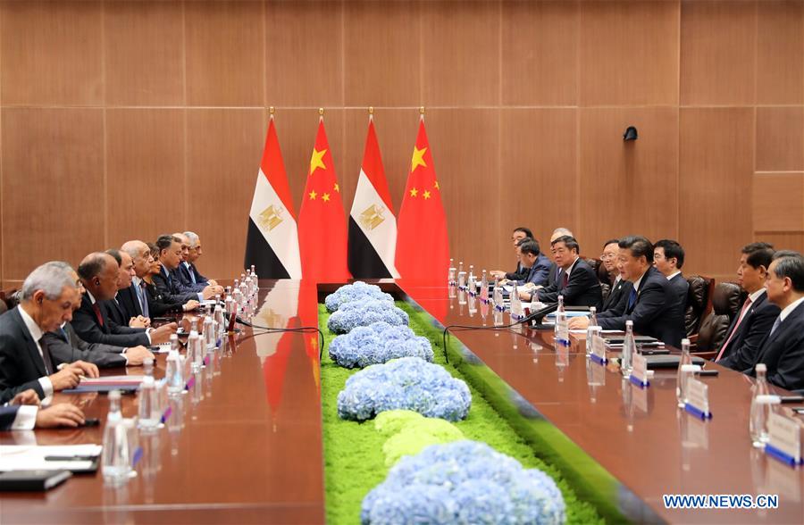 (XIAMEN SUMMIT)CHINA-XIAMEN-XI JINPING-EGYPTIAN PRESIDENT-MEETING (CN)