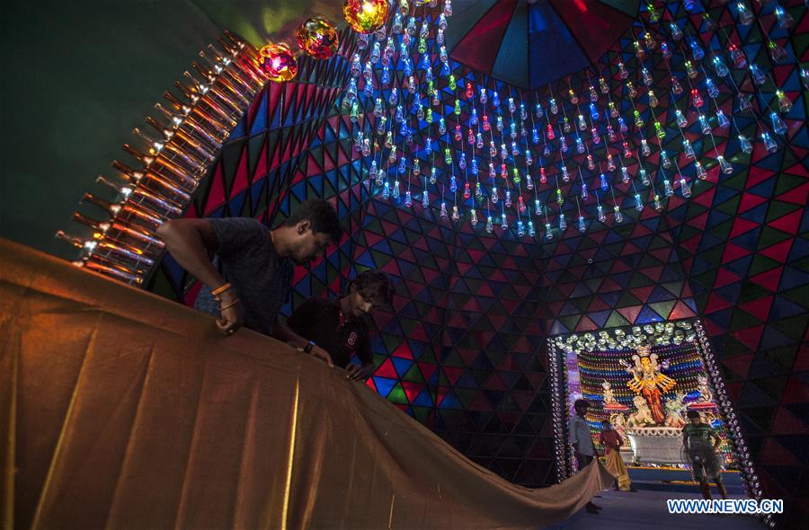 INDIA-KOLKATA-DURGA PUJA FESTIVAL-PREPARATION