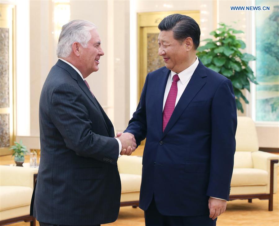 CHINA-BEIJING-XI JINPING-U.S.-REX TILLERSON-MEETING (CN)