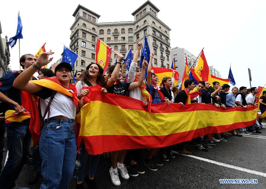 SPAIN-BARCELONA-PROTEST-ANTI-REFERENDUM