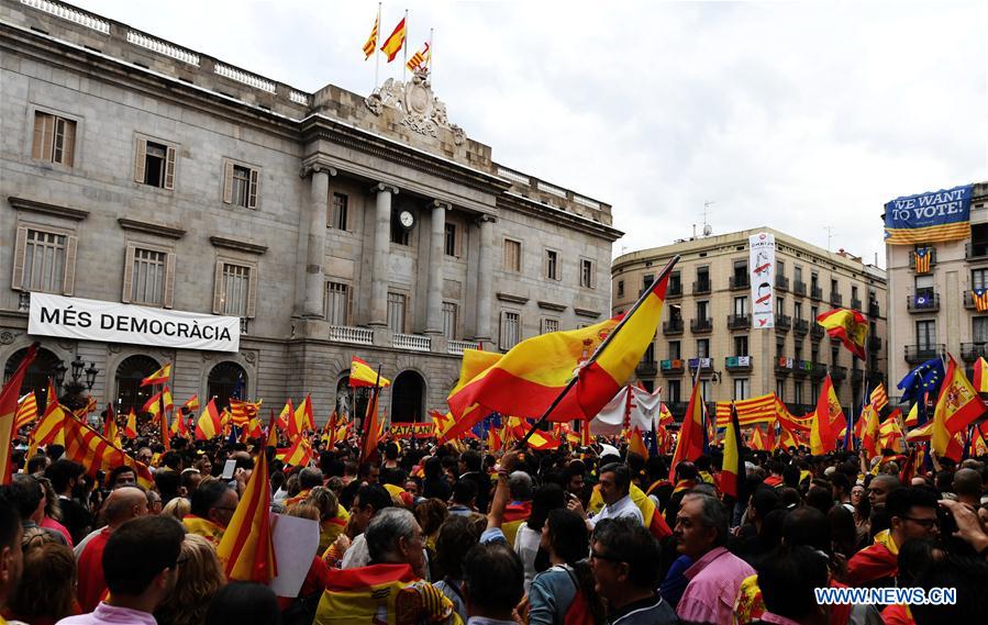 SPAIN-BARCELONA-PROTEST-ANTI-REFERENDUM